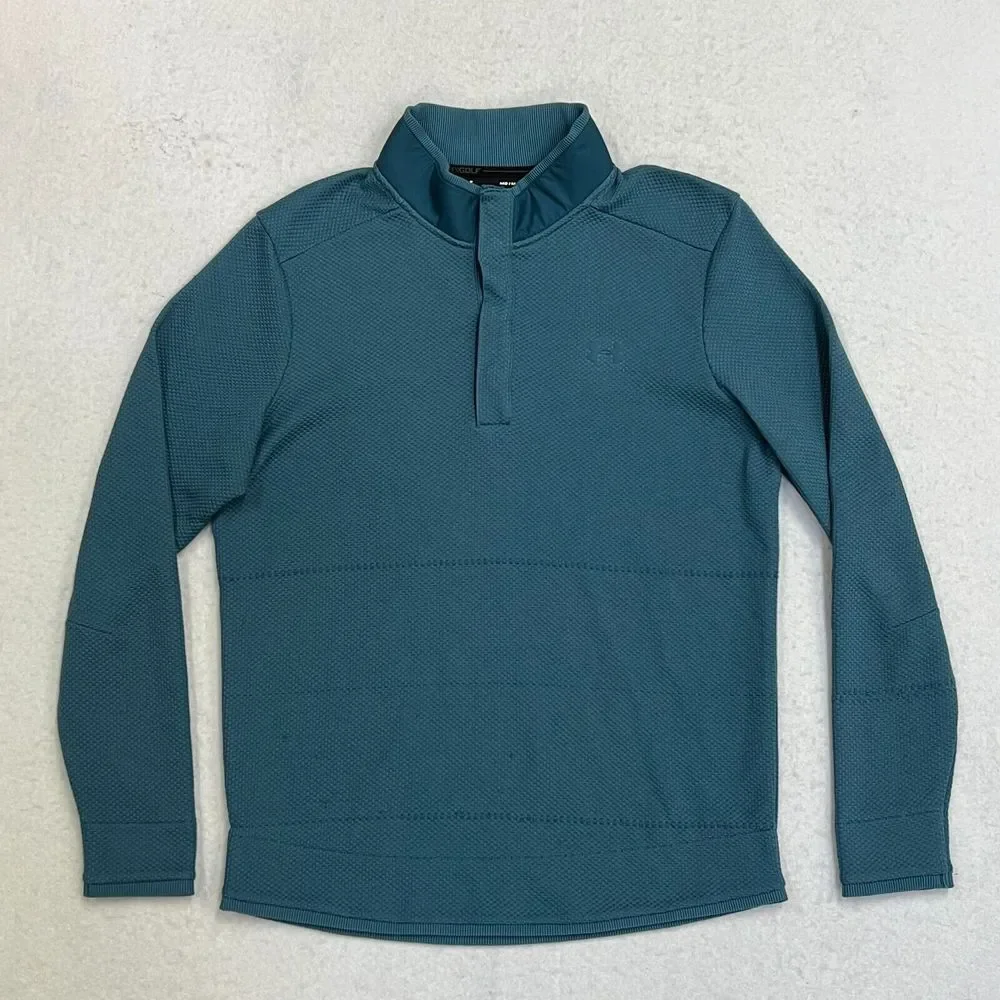 Mens Under Armour Blue 1/4 Snap Golf Lightweight Pullover Sweatshirt Size Medium - Picture 1 of 3